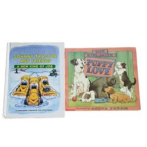 2 Kids Book Johnny Tractor and Friends A New Kind of Job John Deere & Puppy Love